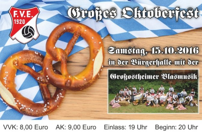 2. großes Oktoberfest 2016 beim FVE